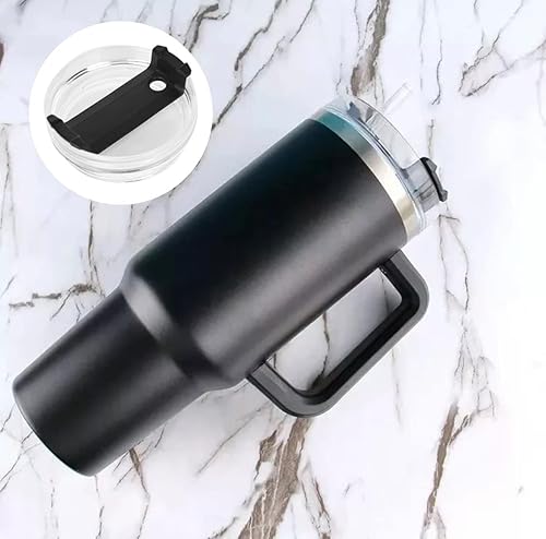 Miniatura 4 de Paquete de 2 tapas para vaso de 40 onzas compatibles con Stanley Quencher, a prueba de derrames, de acero inoxidable, resistentes a salpicaduras,