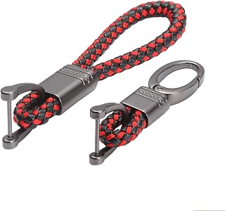 JVCV® 2 Pack Genuine Leather Keychain with Zinc Alloy Buckle Keyring Price In India