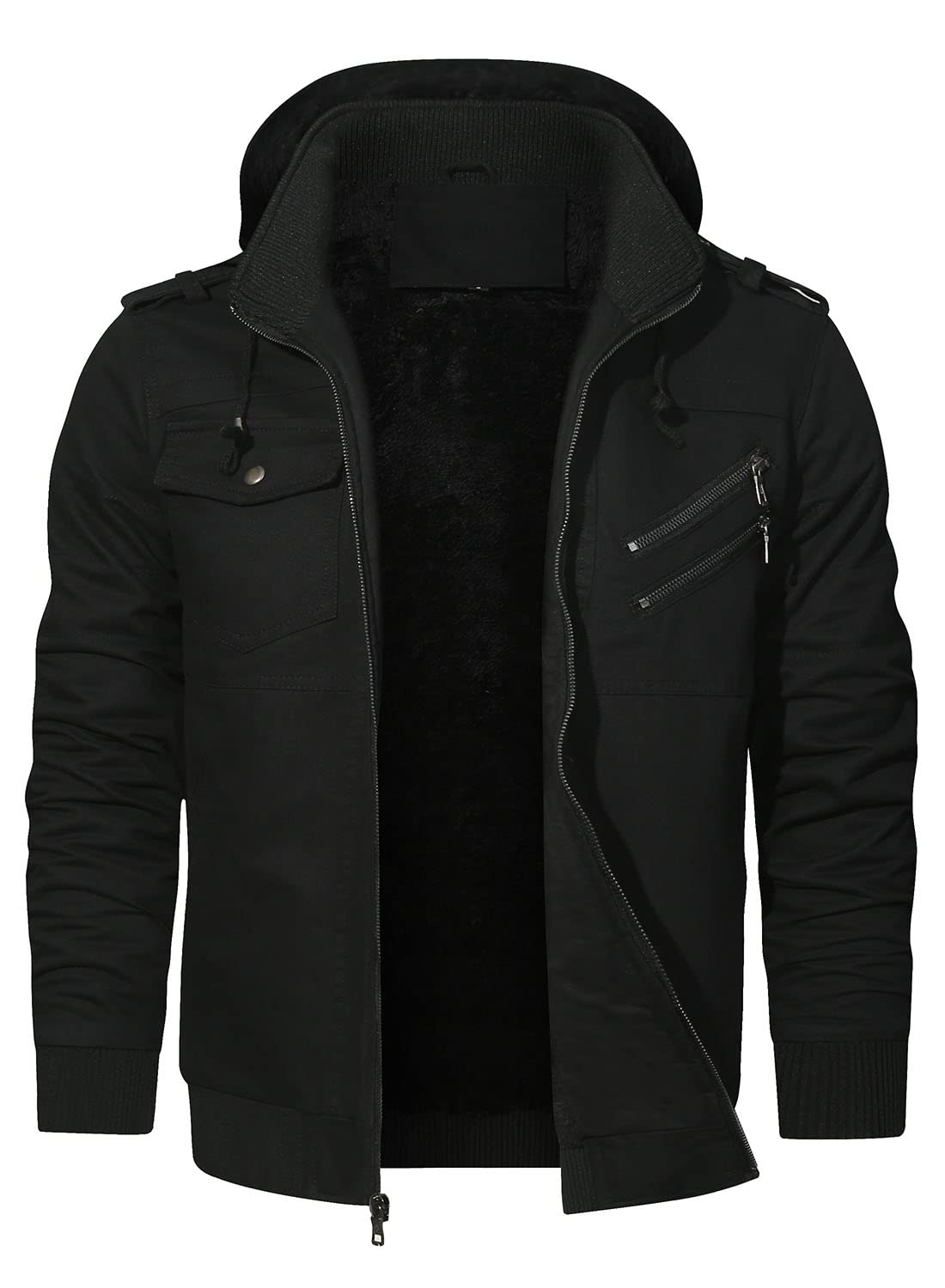 HOOD CREW Herrenjacken Winter Thicken Fleece gefütterte Oberbekleidung Taktische Militär Cargo Jacke mit Kapuze