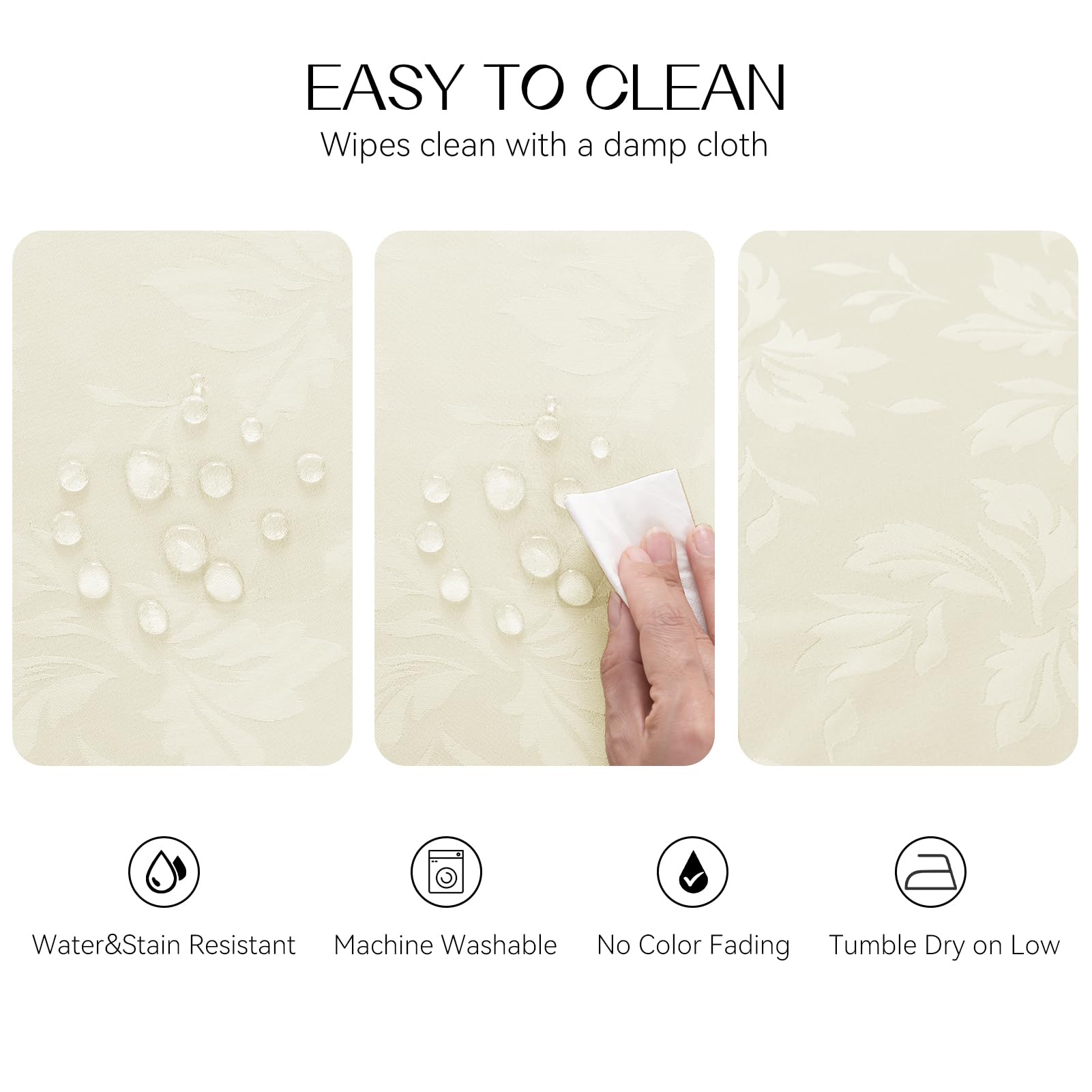 Romanstile tovaglia rotonda 200 cm diametro tovaglia antimacchia tovaglie beige moderna tovaglie Jacquard per decorativa Tavolo 8-10 posti per esterni, feste di compleanno, banchetti,1 Pezzo