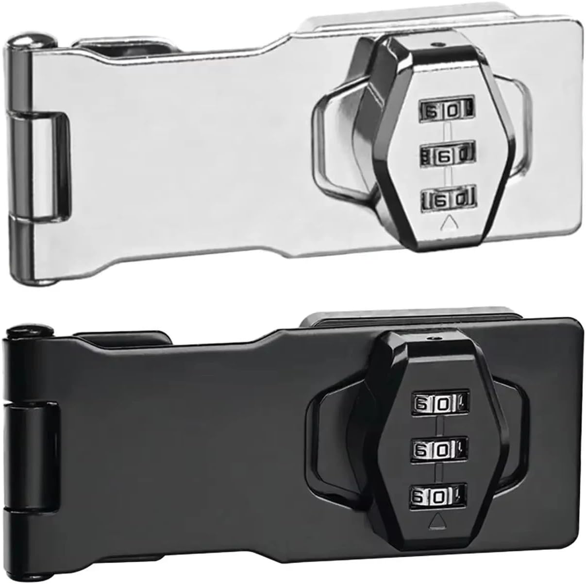 Password Hasp Locks Cabinet Door Combination Lock Door Security Slide Latch Lock for Small Doors Cabinets Door 1Pcs(5inch Silver)