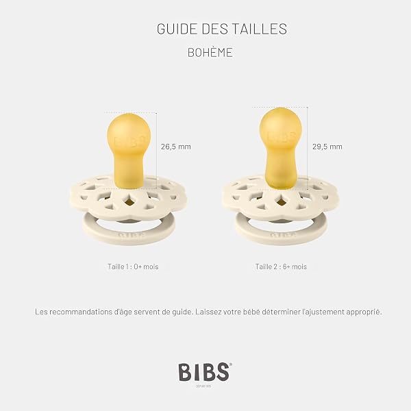 BIBS Boheme Lot de 2 tétines phosphorescentes, Sans BPA, Téterelle ronde, Latex de caoutchouc naturel, Taille 2 (6-18 mois), Rose Clair/Vanille - 2
