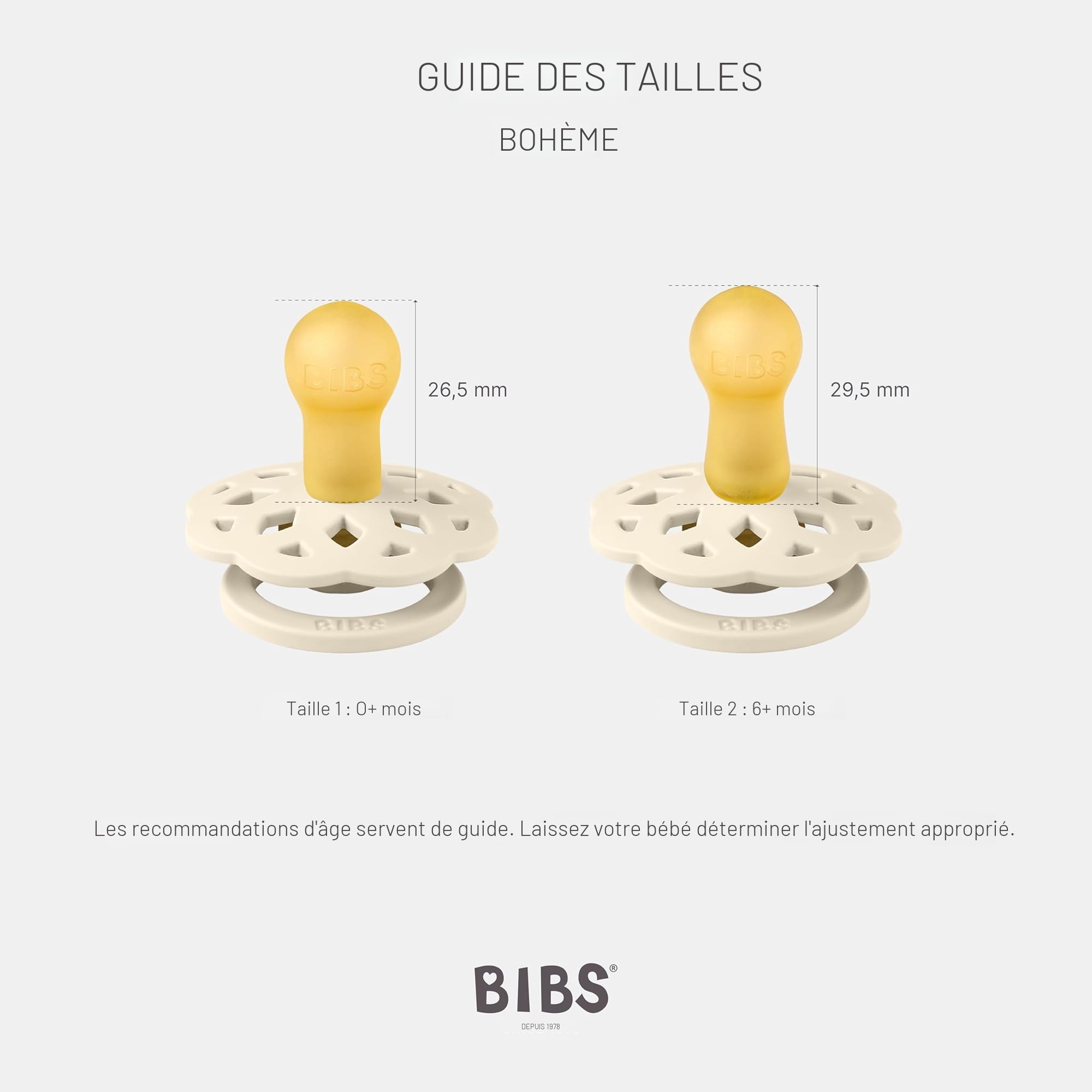 BIBS Boheme Lot de 2 tétines phosphorescentes, Sans BPA, Téterelle ronde, Latex de caoutchouc naturel, Taille 2 (6-18 mois), Rose Clair/Vanille - 2