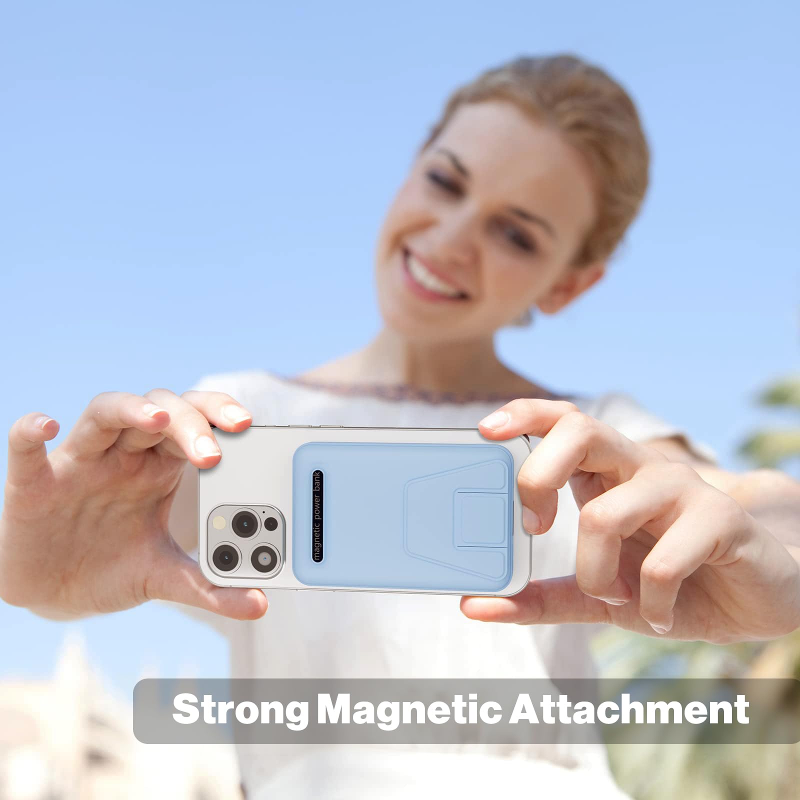 Magsafe Power Bank 10000mAh, Magnetische Powerbank für iPhone 15/14/13/12 Serie, Kabelloses