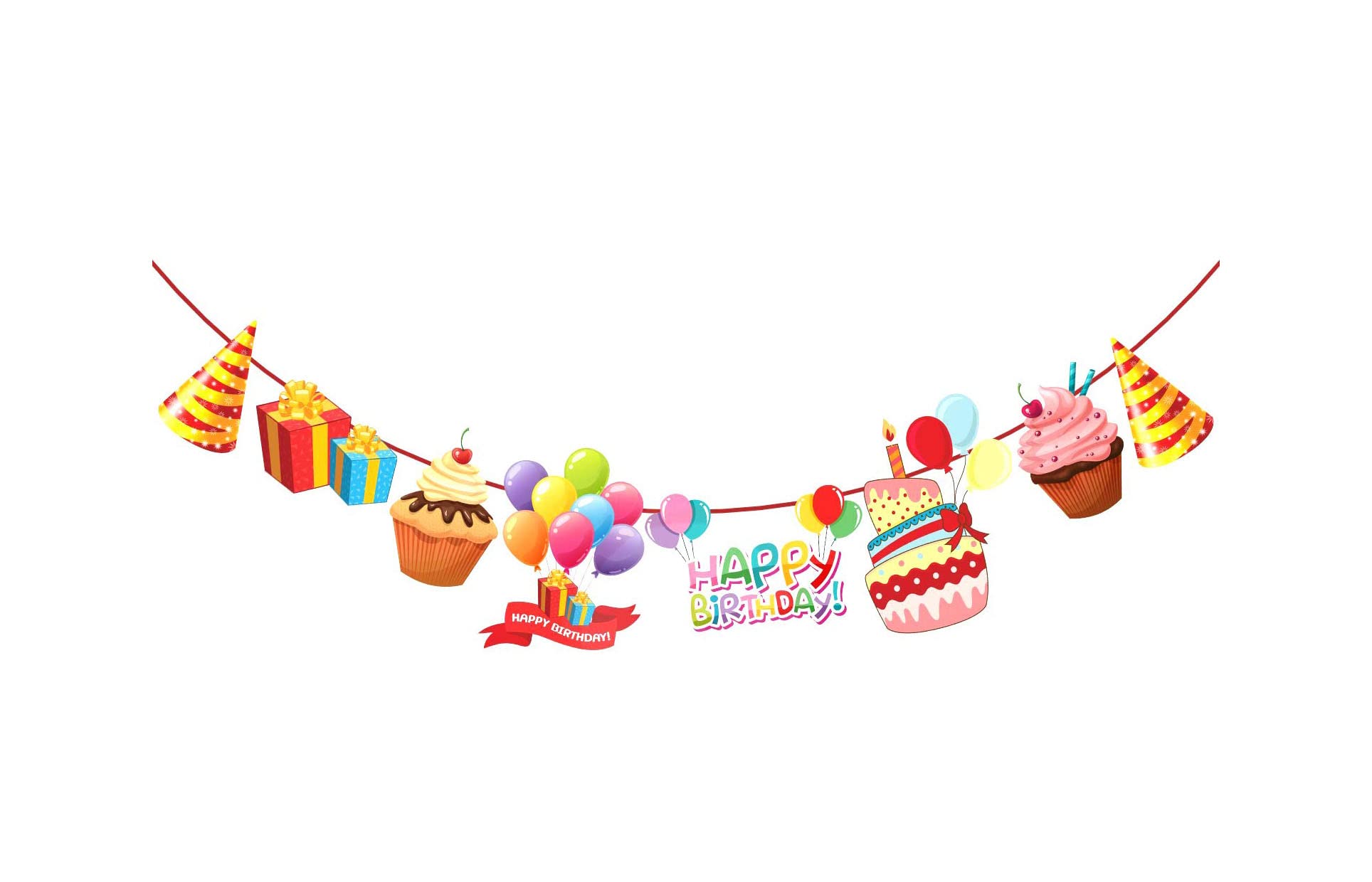Blessfull Healing 1pc Happy Birthday Character Banner for Birthday Decoration/Adults Birthday/Kids Birthday