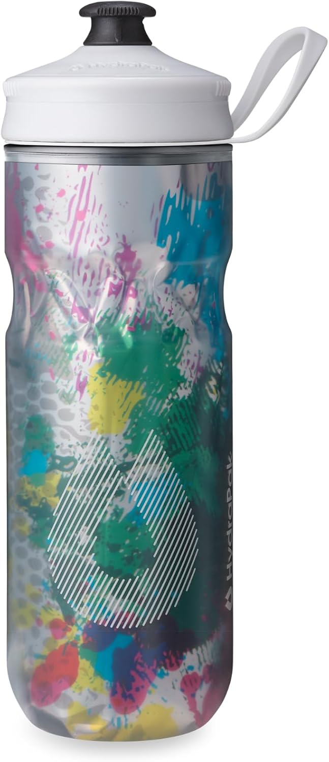 HydraPak Polar Bottle – Botella de agua térmica Polar Sport – Botella de agua aislada sin BPA, botella deportiva y para bicicleta con asa (Splash