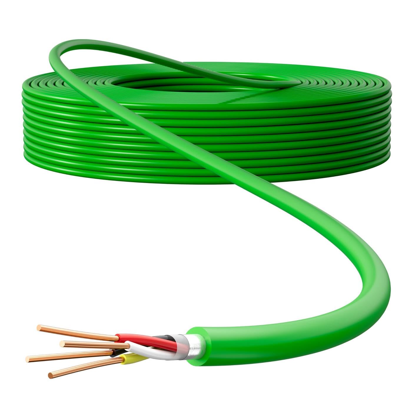 Lumonic Busleitung 2x2x0,8mm 10m | CCA, geschirmt | grün mit Metermarkierung | Smart Home, Vernetzung, Steuerung, Gebäudeautomation