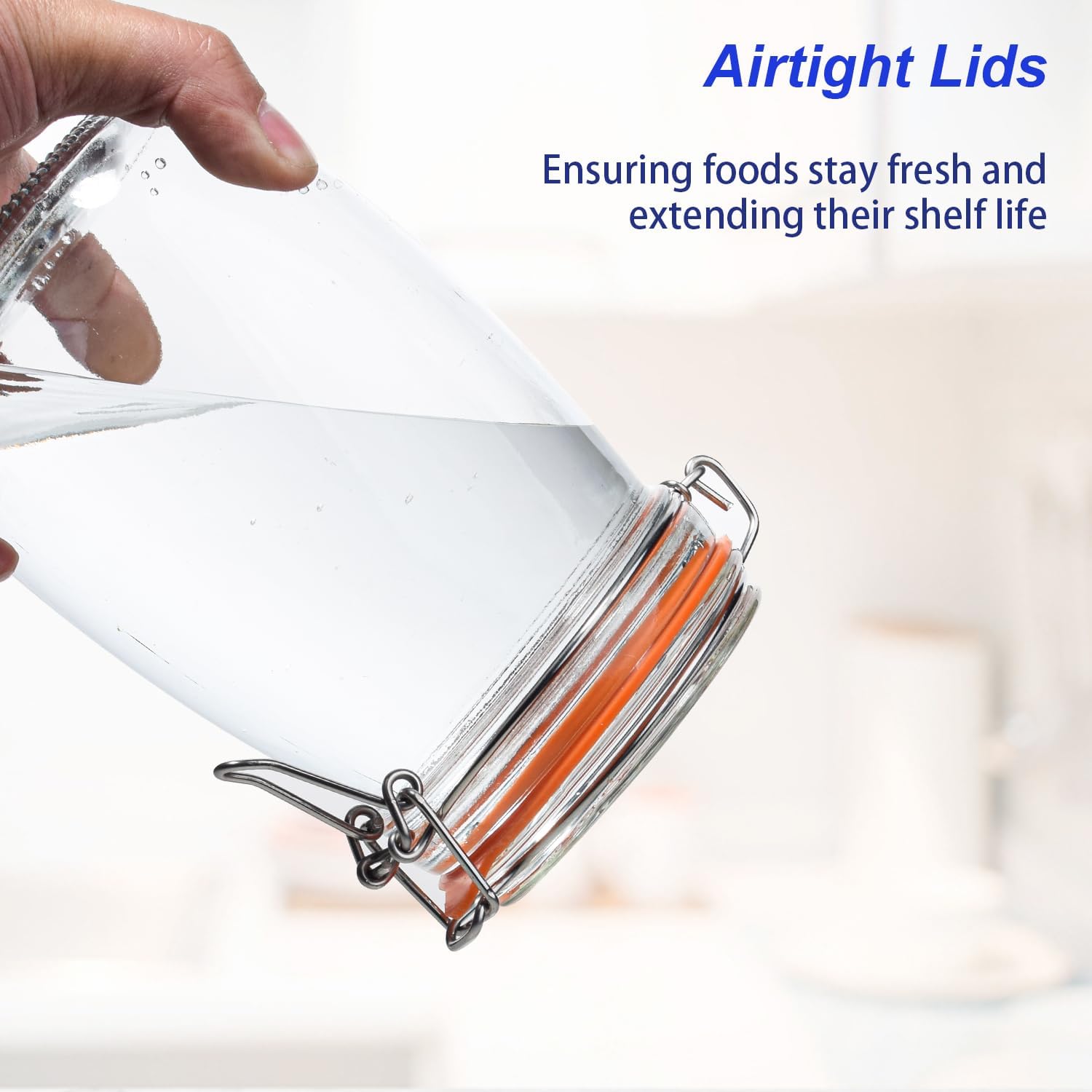 32 oz Wide Mouth Mason Jars,4 Pack Glass Pickling Jars with Airtight Lids,Air Tight Glass Storage Container for Canning,Pickling,Fermenting - Image 4