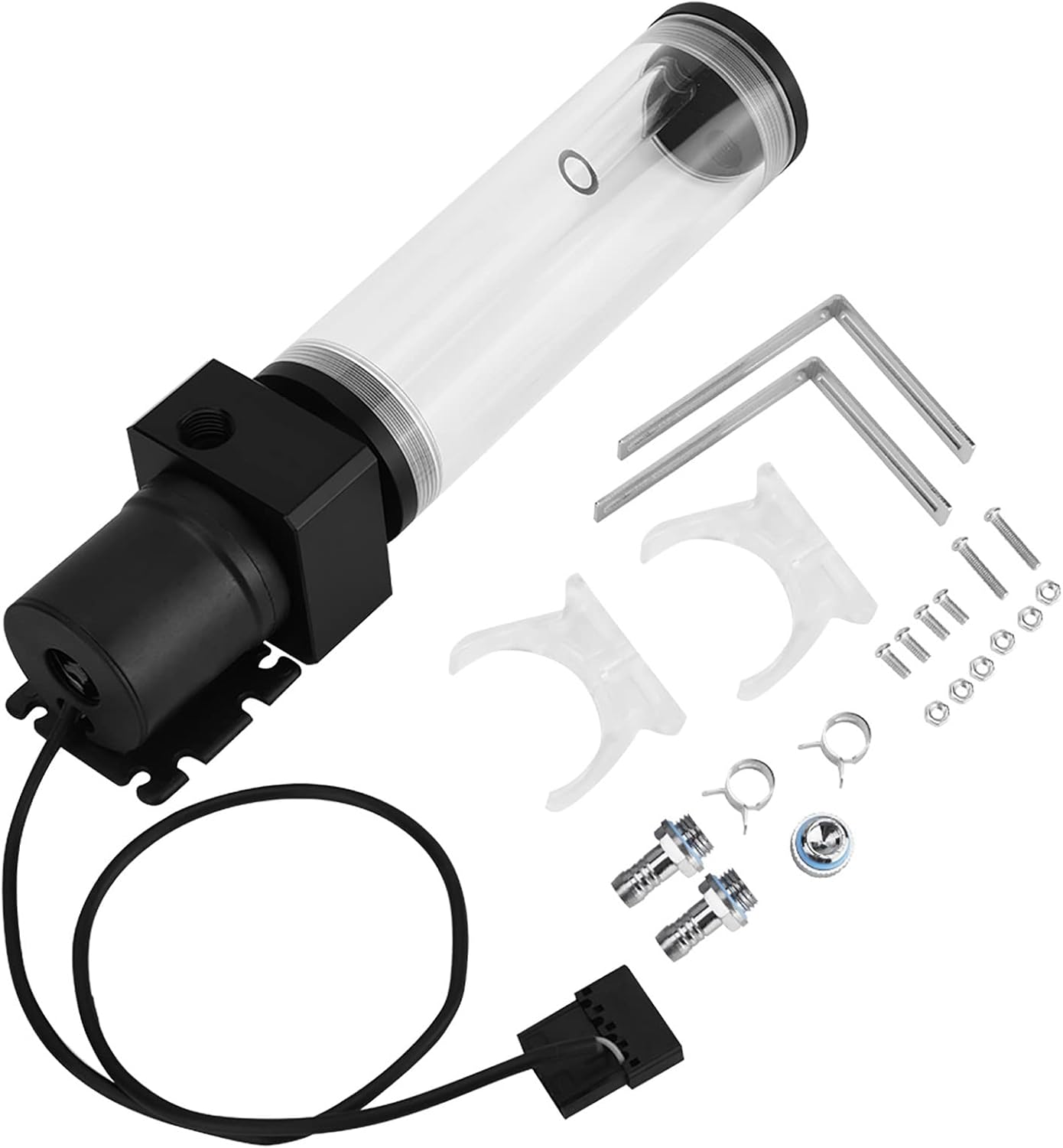 Tyenaza Acrylic Computer DIY Water Cooling Cylinder Reservoir 19W Pump G1/4 (160mm)