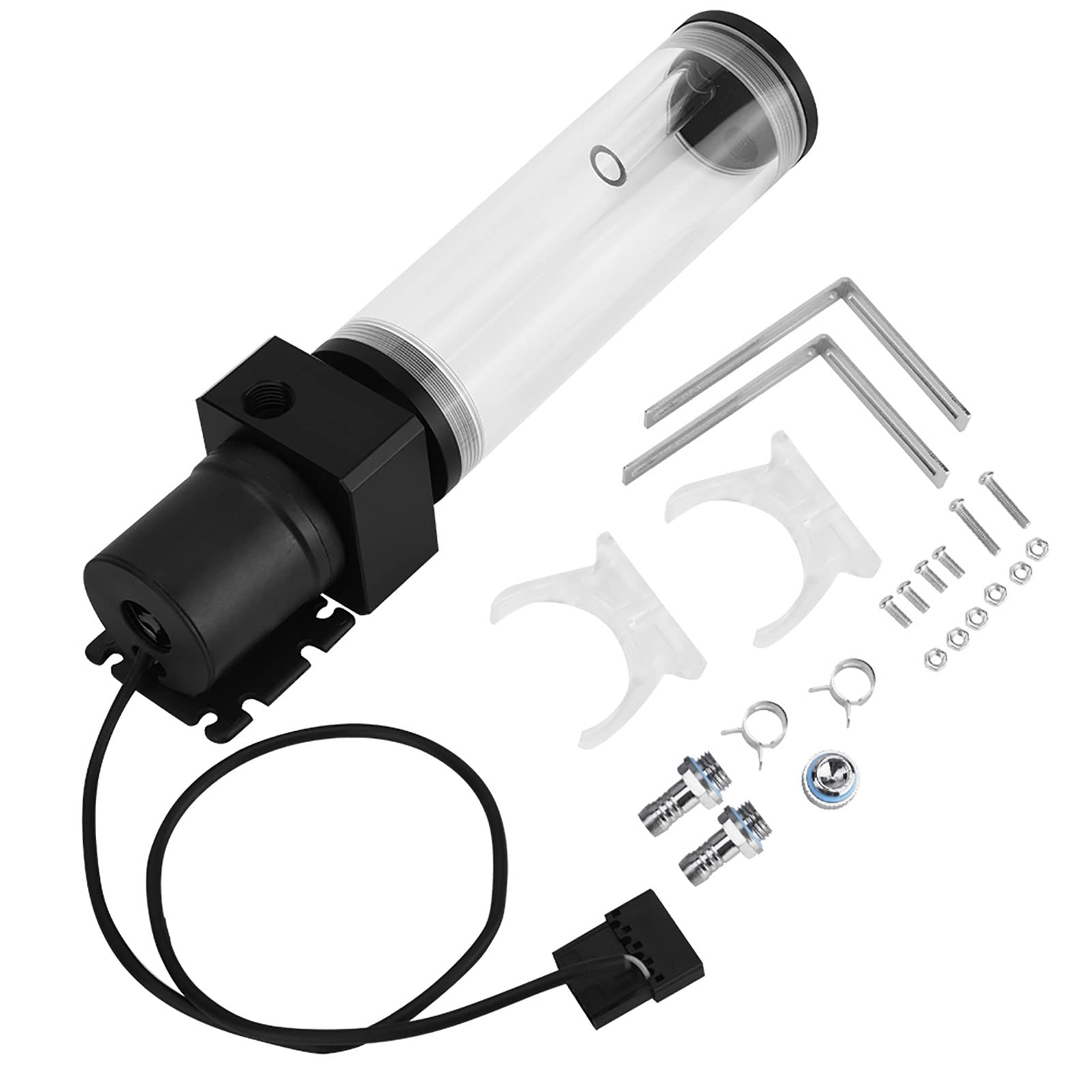 Zunate Zintegrowany Akrylowy Zbiornik Chłodzący wodę PC |Zbiornik Cylindra 210 Mm z pompą 19 W i Portami G1/4 do Niestandardowego Układu Chłodzenia cieczą Procesora (160 mm)