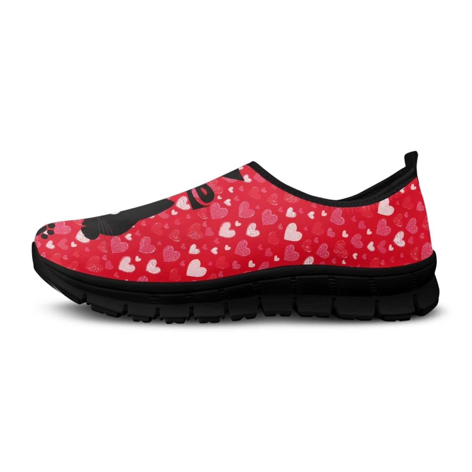xixirimido Valentine's Day Slip On Sneakers for Women Casual Low Top Flat Shoes Mesh Breathable Work Tennis Footwear