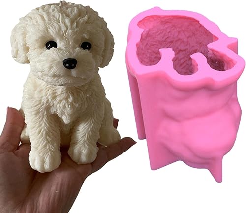 Miniatura 8 de Kumprohu Moldes para perros  Moldes de silicona para velas 3D para perros, moldes de jabón para cachorros, molde de resina epoxi para pasteles,