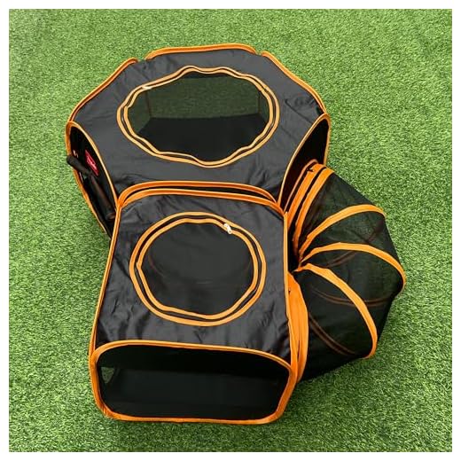 Portable 2-Room Cat Playpen with Tunnel