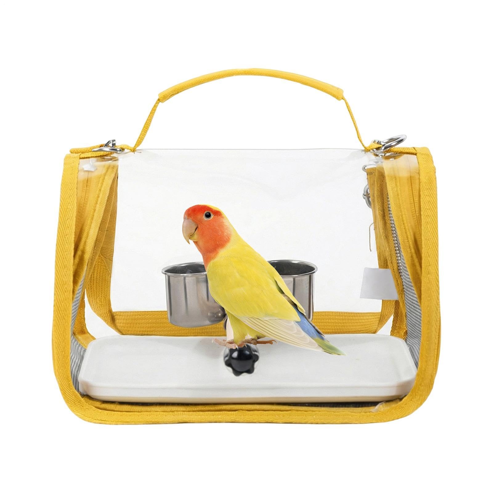 Cage de voyage pour oiseaux avec perchoir amovible pour perruche et conure