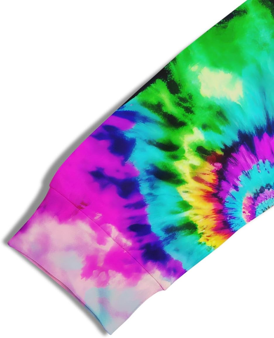 Psychedelic Rainbow Tie Dye Hoodie for Men Women Graphic Unisex 3D Printed Sweatshirts Pullover Pockets - Image 4