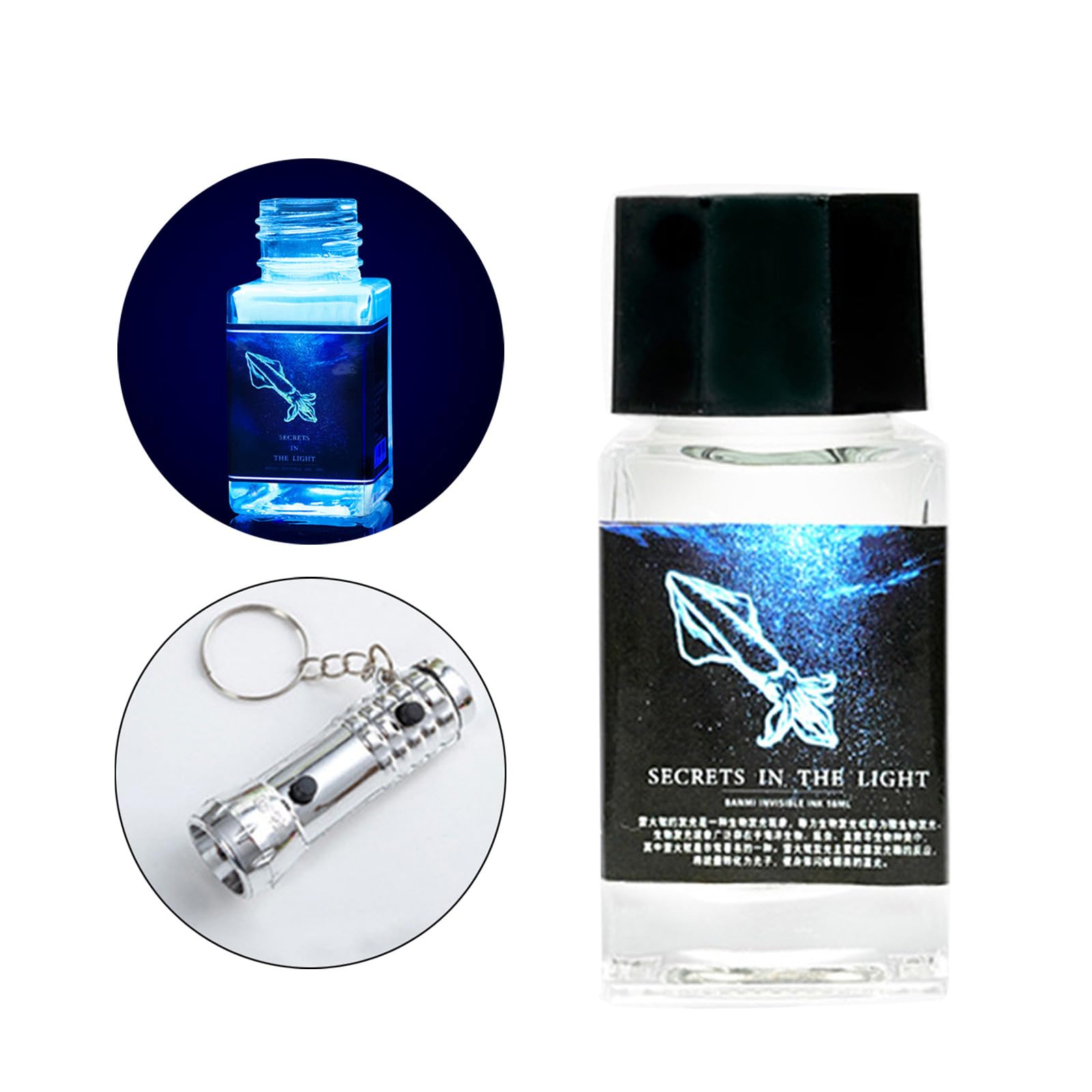 MEELYHOME Colorful Invisible Ink for Illustrations, Drawing, Calligraphy, Writing, 18ml Calligraphy Ink with UV Light for Dip Pen