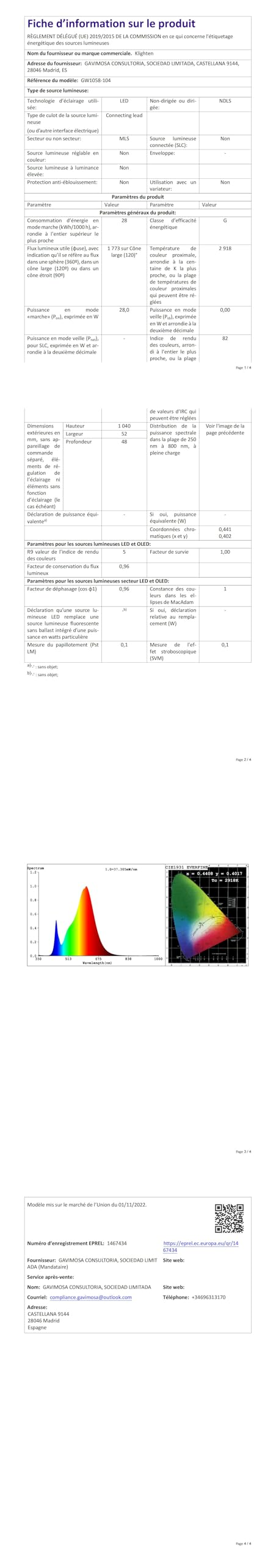 Klighten Lange Wandleuchte LED Aussen Innen 28W 1750LM, Villa Außenwandleuchten Wasserdicht IP65 Außenlampe Wandlampe für Garten Terrasse Korridor, 104cm, Warmweiß 3000K, Anthrazit