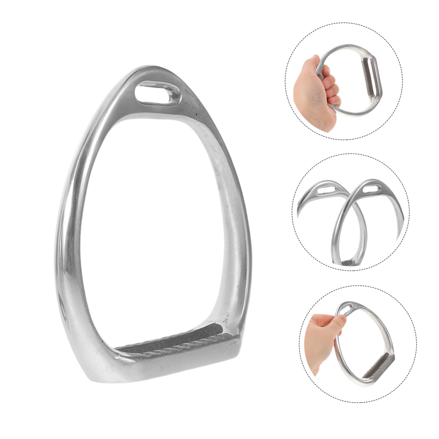 Estribo de Silla de Montar Inglés, Estribo Ecuestre de Aleación de Aluminio, Plata, Fácil de Limpiar, Comodidad y Reducción de Fatiga, para Caballo y Silla de Montar, Equitación
