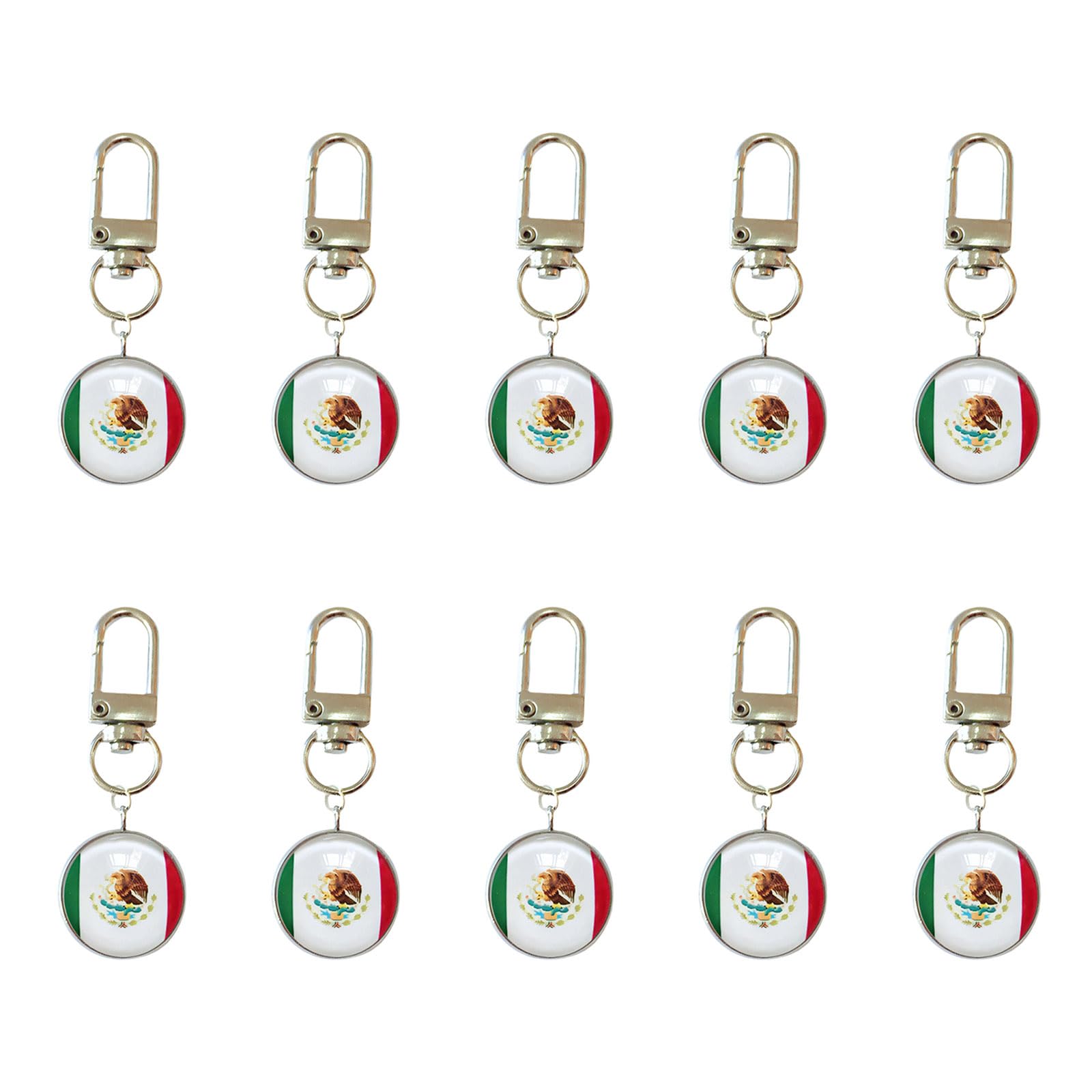 ZEPFJHE Bulk Pack of 10pcs International Flag Keychains Perfect for Party Giveaways Fan Collection and Everyday Carry Item Stainless Steel Gift Decoration