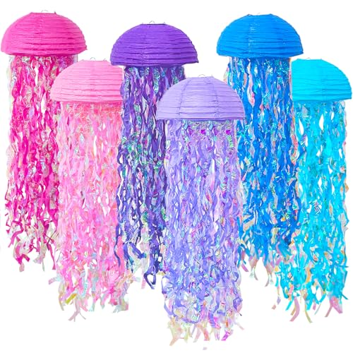 ADLKGG Quallen Papierlaternen Unterwasserparty Dekoration 6 Stk.