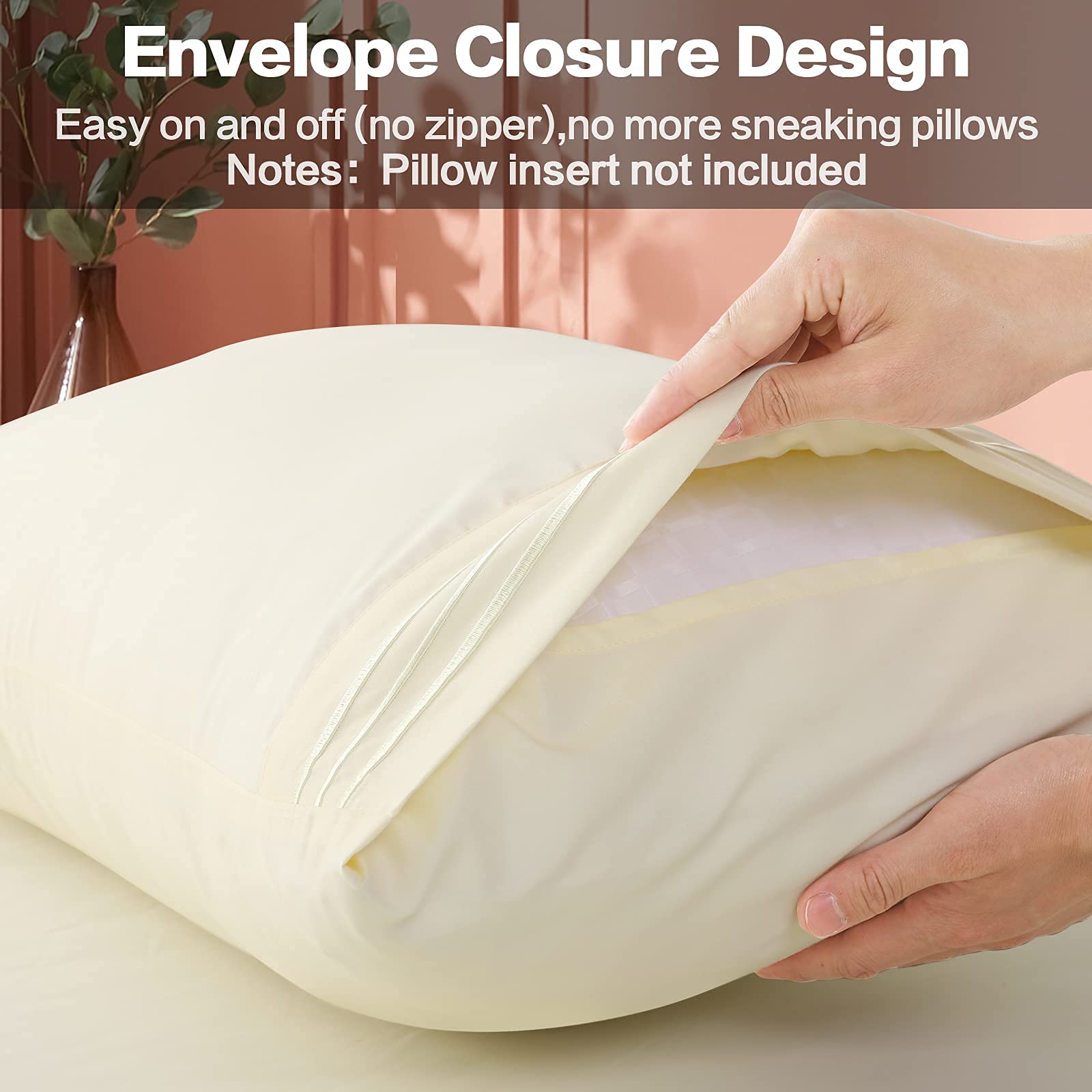 YIYEA Parure De Lit 4 Pièces Double - Microfibre Brossée 1800 Fils - Qualité Hôtel - Poche Profonde 40 Cm