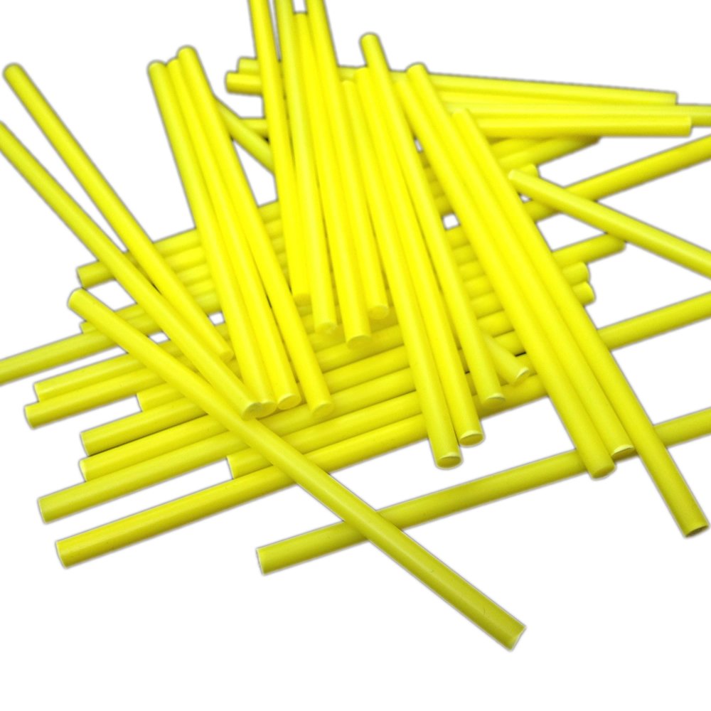 The Packaging Group Yellow 50 114Mm (4.5") Plastic Lollipop Sticks For Cake Pops Lollies And Craft Projects