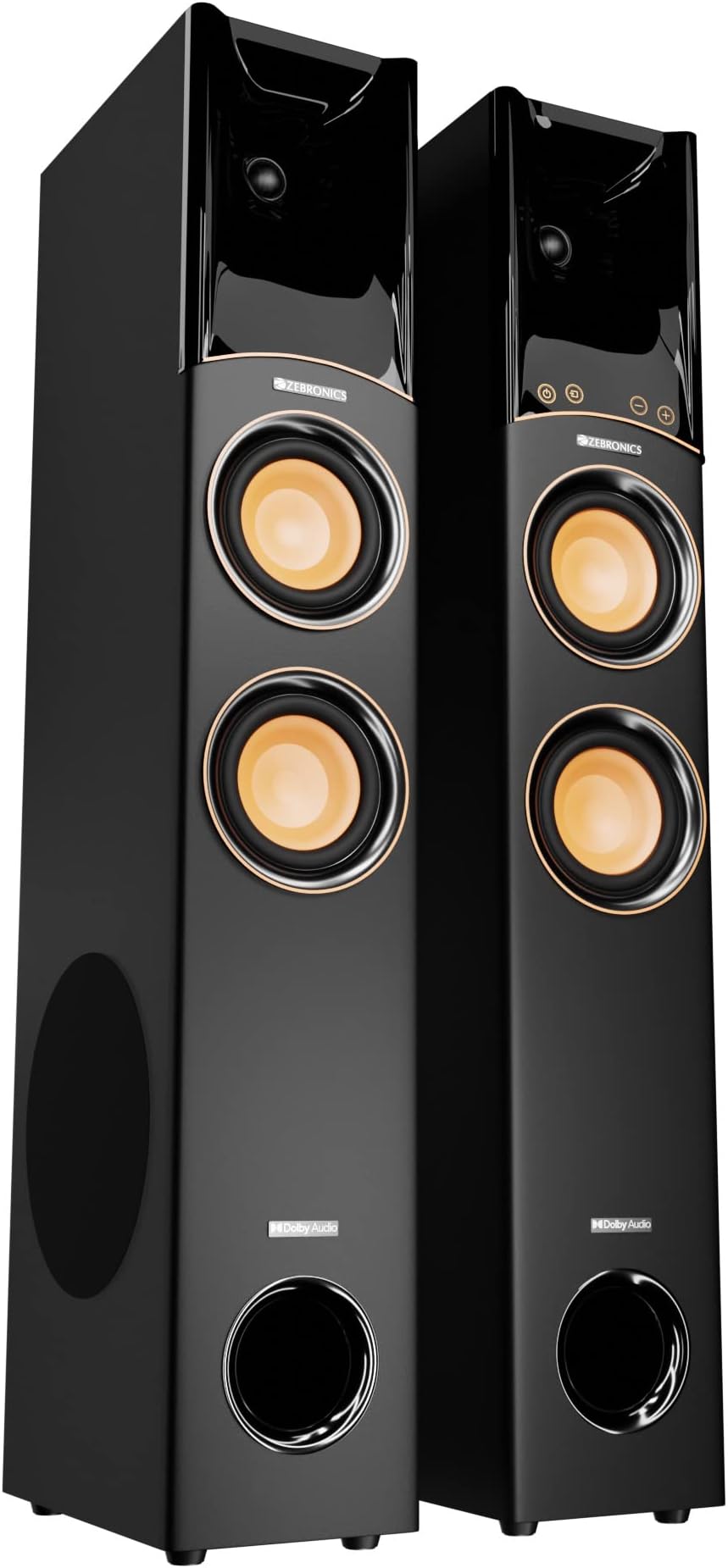 Zebronics Octave Dolby Tower Speaker with 340W RMS Power, Wireless mic, Karaoke, 8” Subwoofer, 3