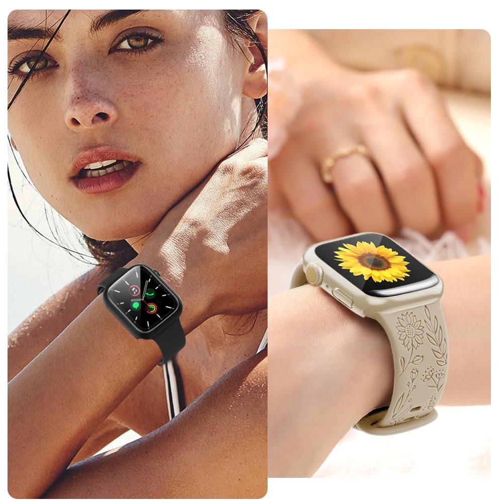 Paquete de 6 fundas para Apple Watch de 1.654 pulgadas iWatch Series 3 2, vidrio templado y carcasa dura 2 en 1, diseño ultrafino, protección completa, antidesgaste de bordes, antiarañazos de