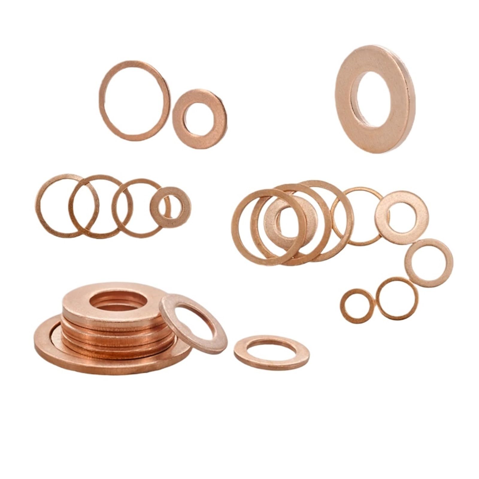 Arandelas, Junta de Aceite Cobre Puro sólido M24 Sellado Plana del cárter Motocicleta Arandela Junta tórica(M6x12x1(50Pcs))