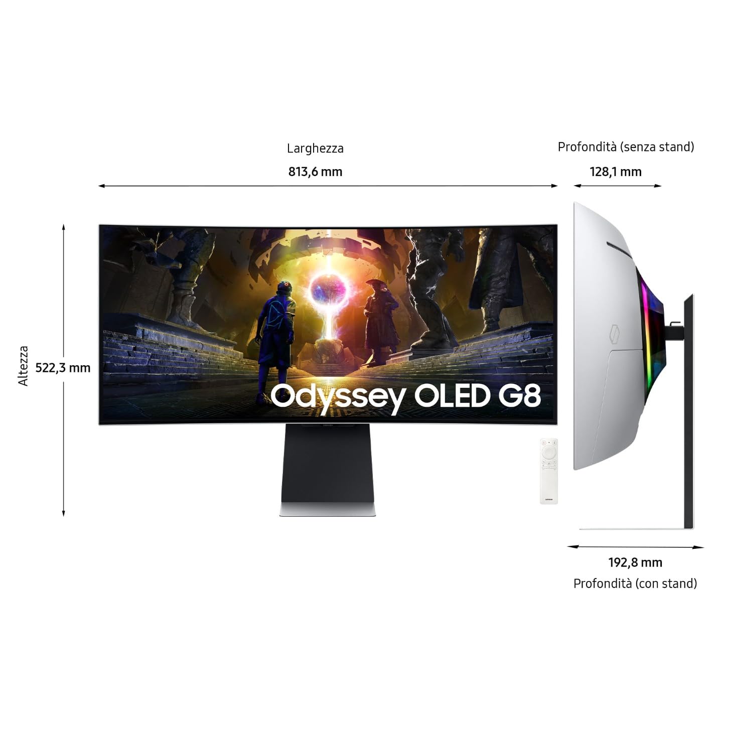 Monitor gaming Samsung Odyssey OLED G8 34 pollici 21:9 - Dettaglio