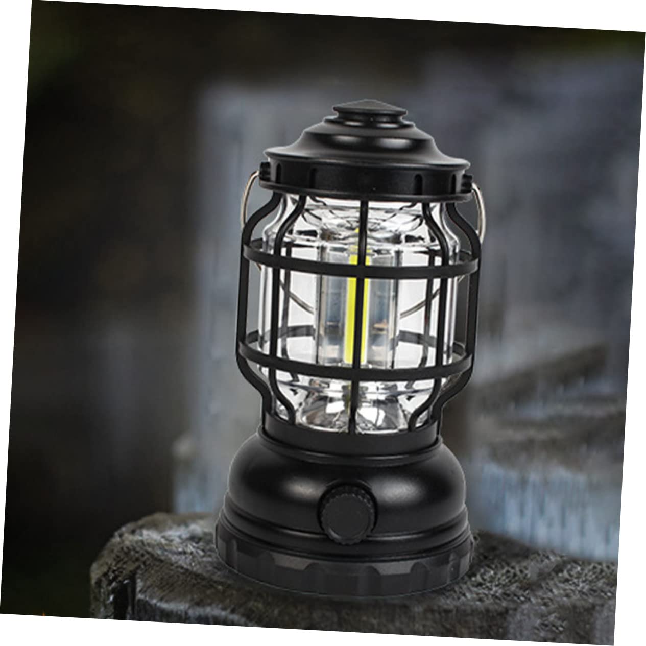 Linterna Clásica De Camping Recargable Con Energía Solar De 4000 MAh, Estilo Clásico Para Senderismo, Caza Y Pesca. Brillo Ajustable Y Ecológico Para Aventuras Al Aire última Intervensión. (2