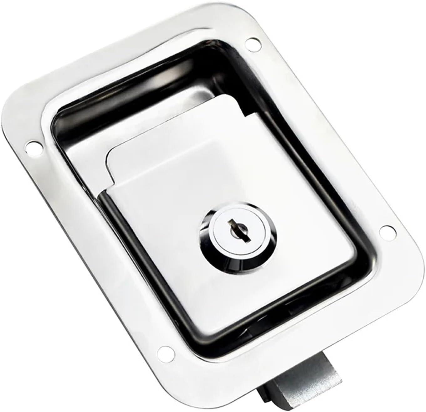 XK104 Stainless Steel Large Panel Lock Heavy Lock Press Type Flat Lock Impact Close Lock 1Pcs(XK104-304)