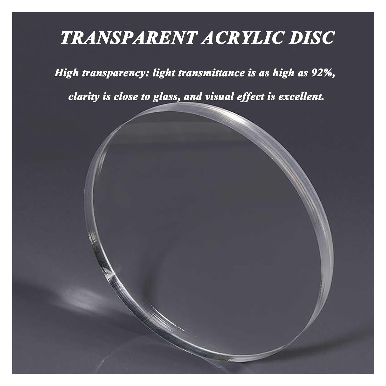 Discos redondos de acrílico transparente (1 unidad, 500 mm de diámetro y 2-10 mm de grosor). Círculo de plástico transparente for manualidades, exhibiciones y proyectos.(3mm)