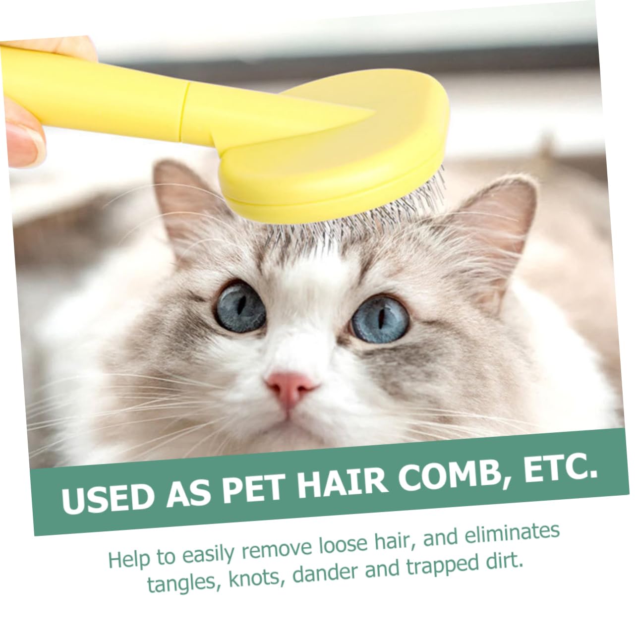 CIYODO Pet Cleaning Comb Long Handle Cat Comb Stainless Steel Cat Grooming Tool Lightweight Pet Hair Brush