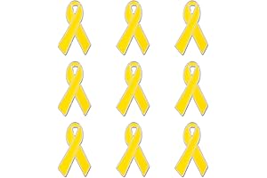 Bring Them Home, 9Pcs Metal Yellow Cancer Ribbon Pins Set