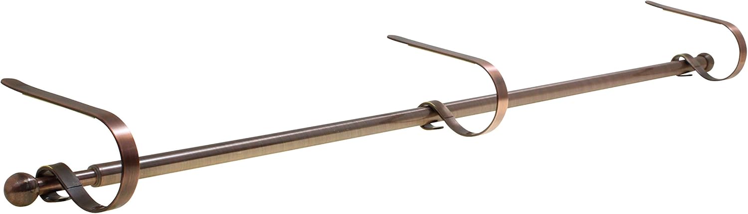 Haute Decor The Original MantleClip Stocking Holder Rod, for Large Families, Oil-Rubbed Bronze - Holds Many Stockings, fits mantels up to 3 inches Thick
