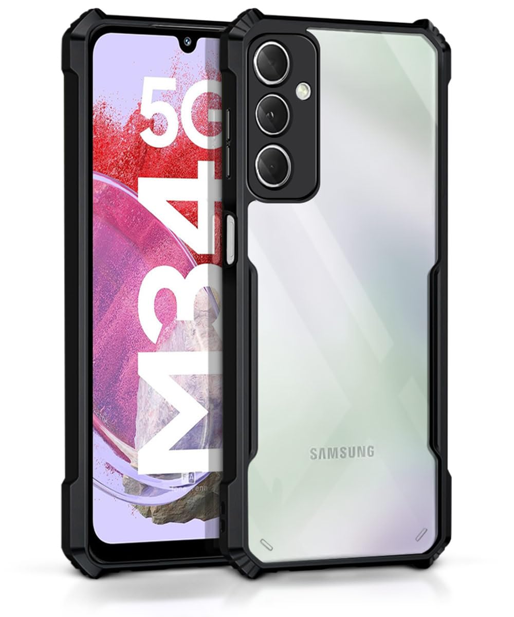 WOW IMAGINE Shock Proof Clear Mobile Back Cover Case for Samsung Galaxy M34 5G | F34 5G | AirEDGE Technology | Hard | Hybrid PC + TPU | Full Armour Device & Camera Protection - Black (B0CBH23Q5Y) Amazon Price History, Amazon Price Tracker