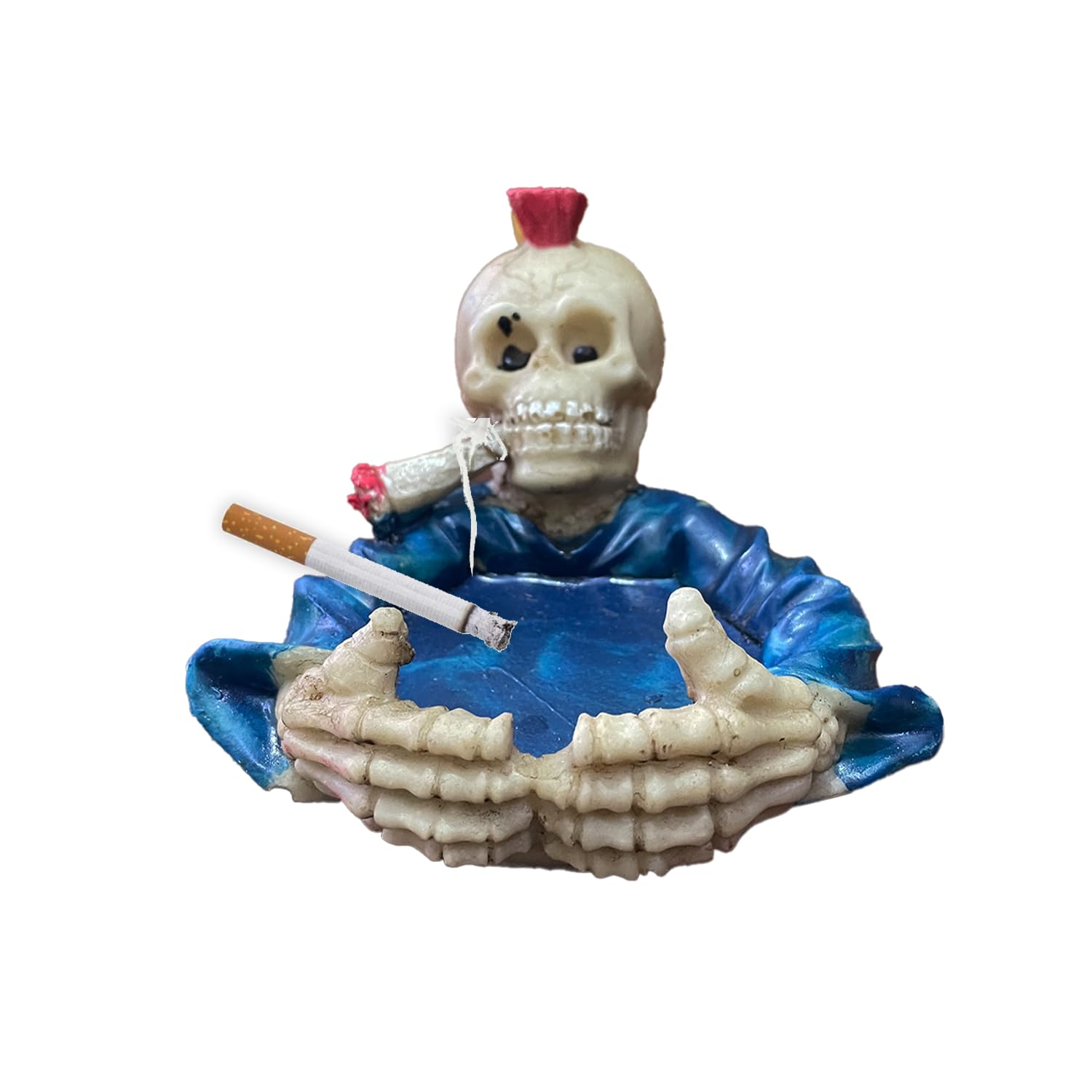 YellowCult Skeleton Ashtray with Cigarette Holder, Funny Resin Smoking Ash Tray for Tabletop Balcony Office Desktop Home Parties, Cool Gothic Skull Decor Gift for Smokers, Halloween, Horror Fans-image-37