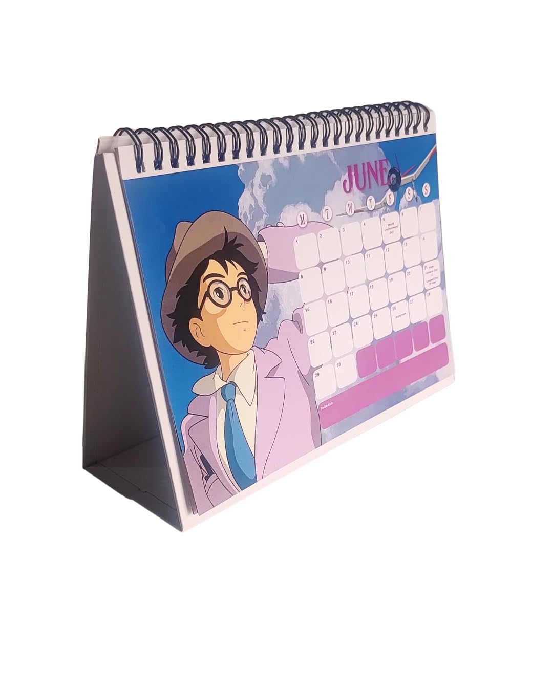 Daebakk Sky 2026 Desk Calendar | Dreamy Anime World Theme | Dreamland Cartoon Illustration | Spiral-Bound Stand Calendar | Thick Pages | Desk/Table/Office/Study Planner | Monthly Organizer for Gifting & Home Decor | Cozy Nature Anime style-image-27