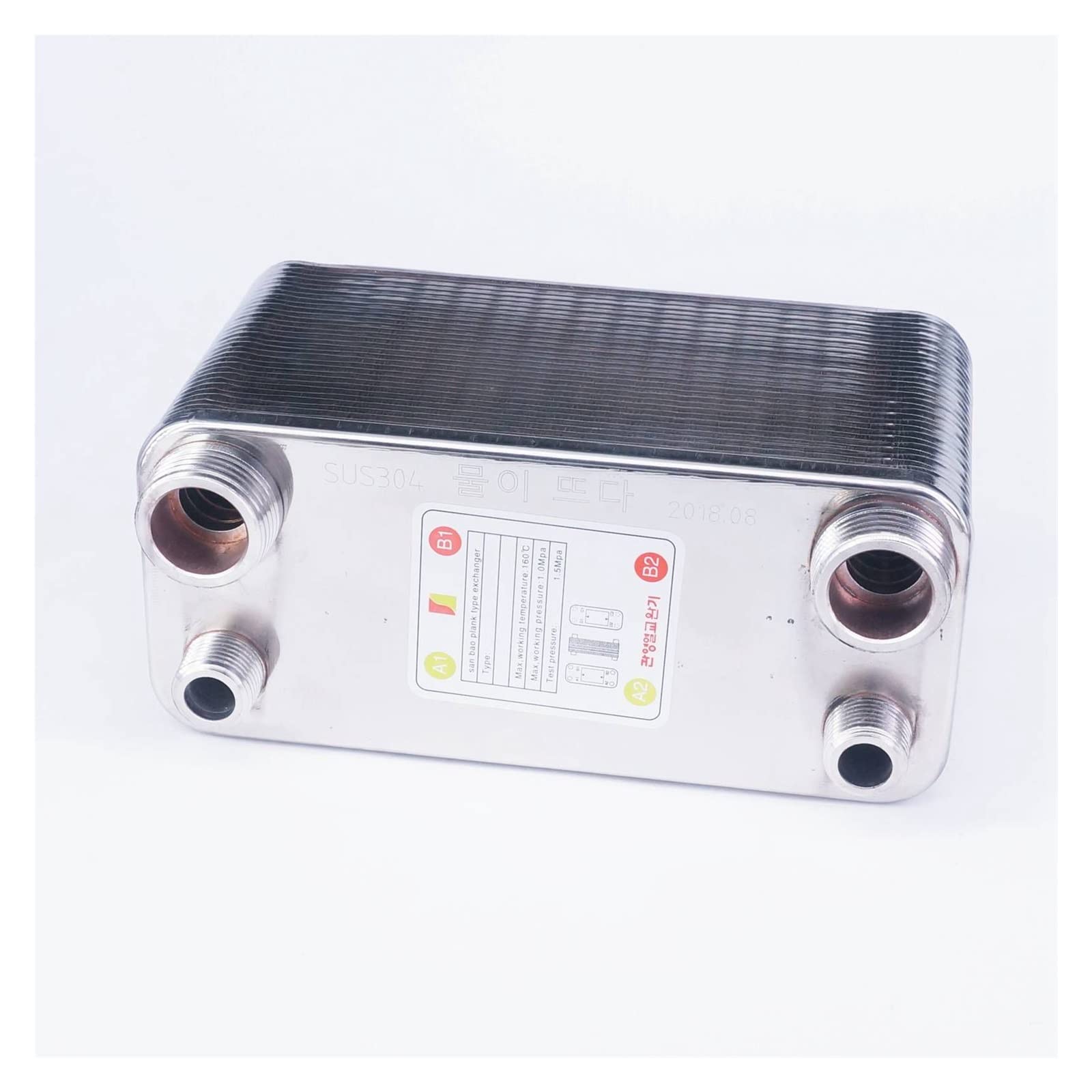32 platos intercambiador de calor de cerveza chiller enfriador de agua for el intercambiador de calor de agua SUS 304 Acero inoxidable for enfriamiento casero Para calefacción por suelo radiante