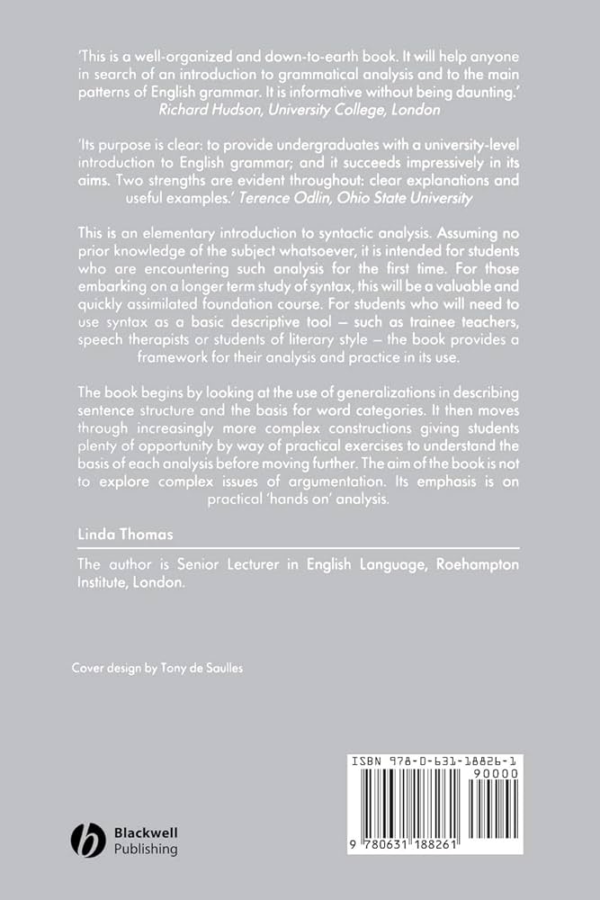 Amazon.com: Beginning Syntax: 9780631188261: Thomas, Linda