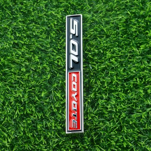 Image of 2 Pcs 5.0L Coyote Emblems 3D Badge V8 Decal Engine Trunk Sticker Nameplate Letter Fit for Mustang & 150 (Red)