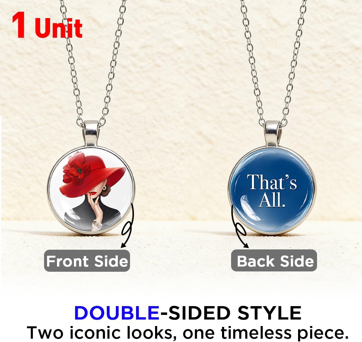 AICase for The Devil Wears Prada 2 Merch Double-Sided Pendant Necklace, for Movie Jewelry Gifts Outfits Thats All Shirt Tshirt Accessories Stuff Merchandise for Fans Women Birthday Mothers Day