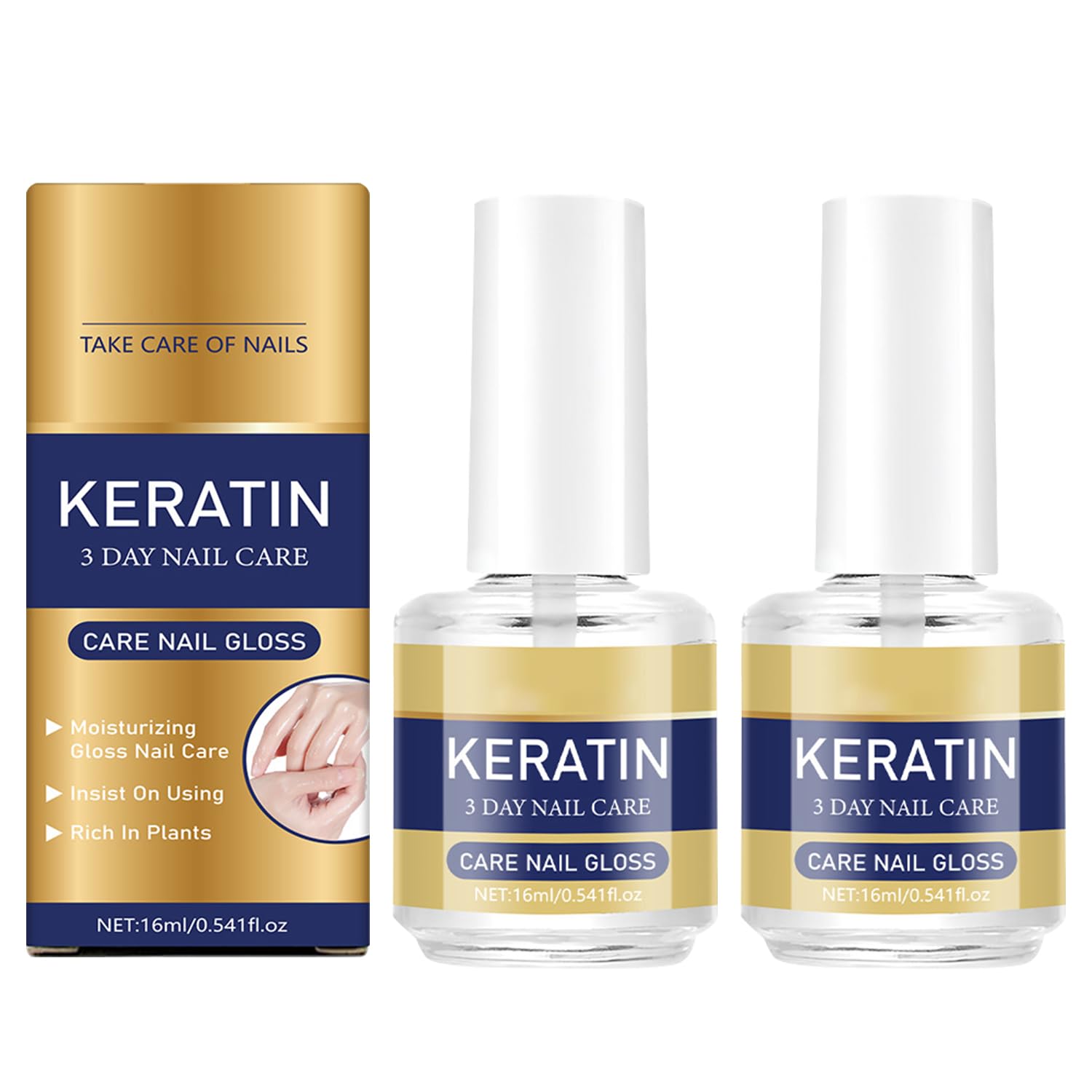 2pcs Keratin Nail Care Oil,Moisturizing Treatment for Strong, Glossy Nails,Aloe Vera & Lavender Cuticle Oil,Repairs Dry, Weak Nails