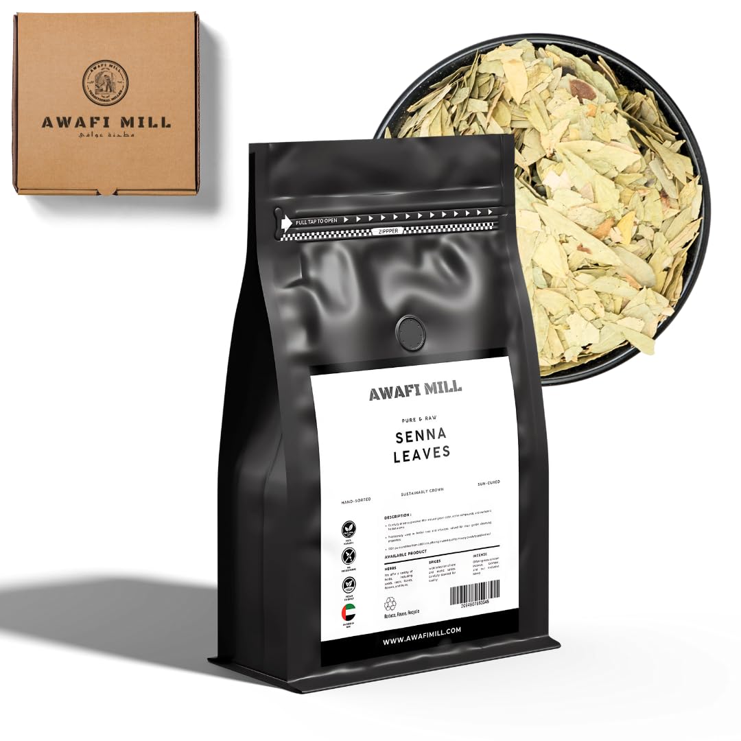 AWAFI MILL Senna Leaf Dry (Sana Makki) - Raw, Vegan, Non-GMO, Gluten-Free | Premium Quality Cassia angustifolia from India - 250 g | 9 Oz