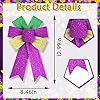 Hying 2 Pieces Mardi Gras Bows for Wreath, Fat Tuesday Wreath Bows Glitter Green Purple Gold Bows New Orleans Holiday Craft Bows for Front Door Carnival Masquerade Cosplay Party Decor Supplies #1