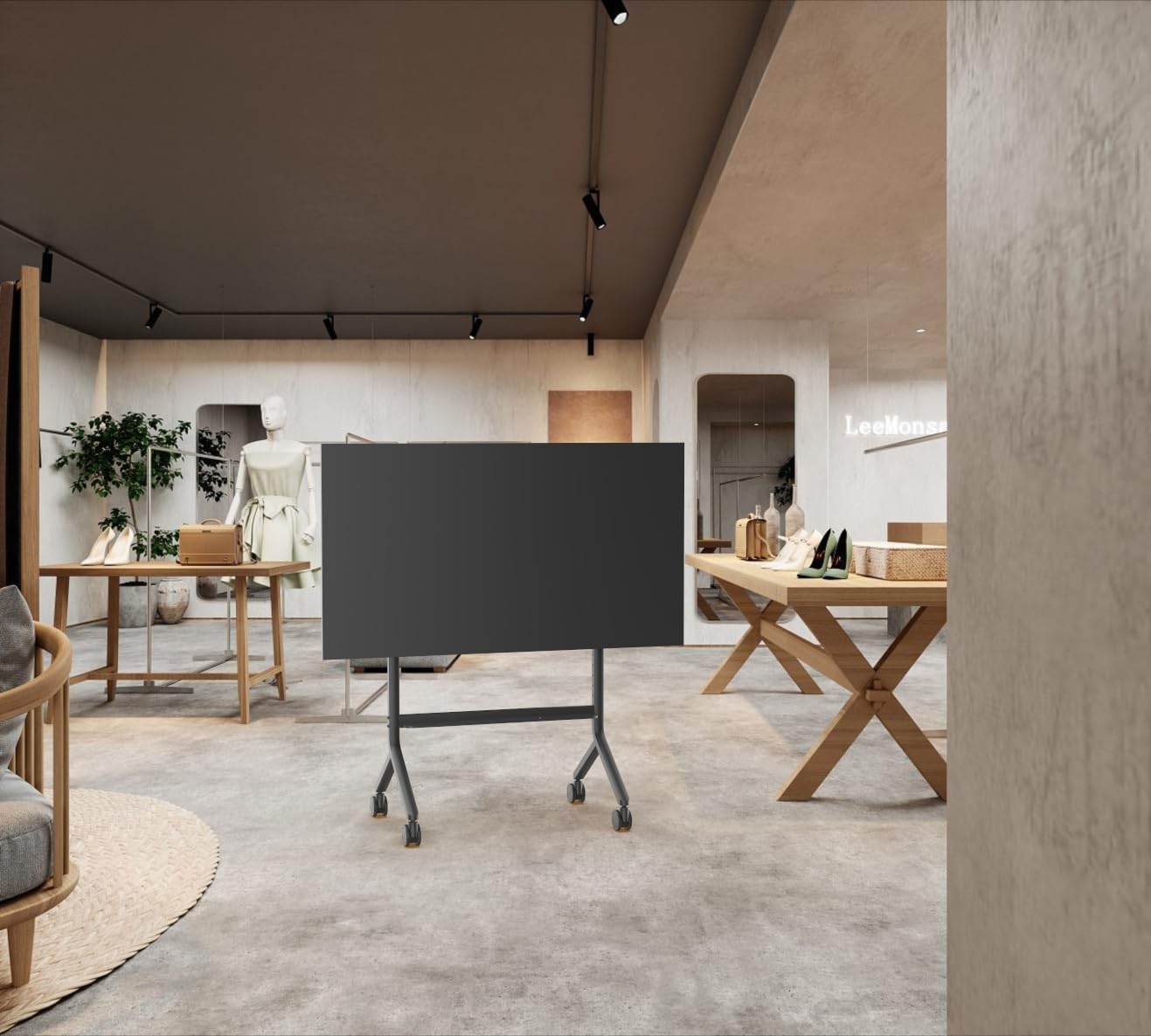 Ergosolid P100G Supporto Mobile Professionale per Schermi Interattivi e Televisori 65"–90" – Carrello TV Robusto per Schermi Multimediali