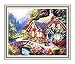 Produktbild GMMH Diamond Painting Set Vollbedeckung Bild 30 x 40 Diamant Malerei Stickerei Handarbeit Basteln Mosaik Steine Blumen Korb Flieder (Haus am Bach)