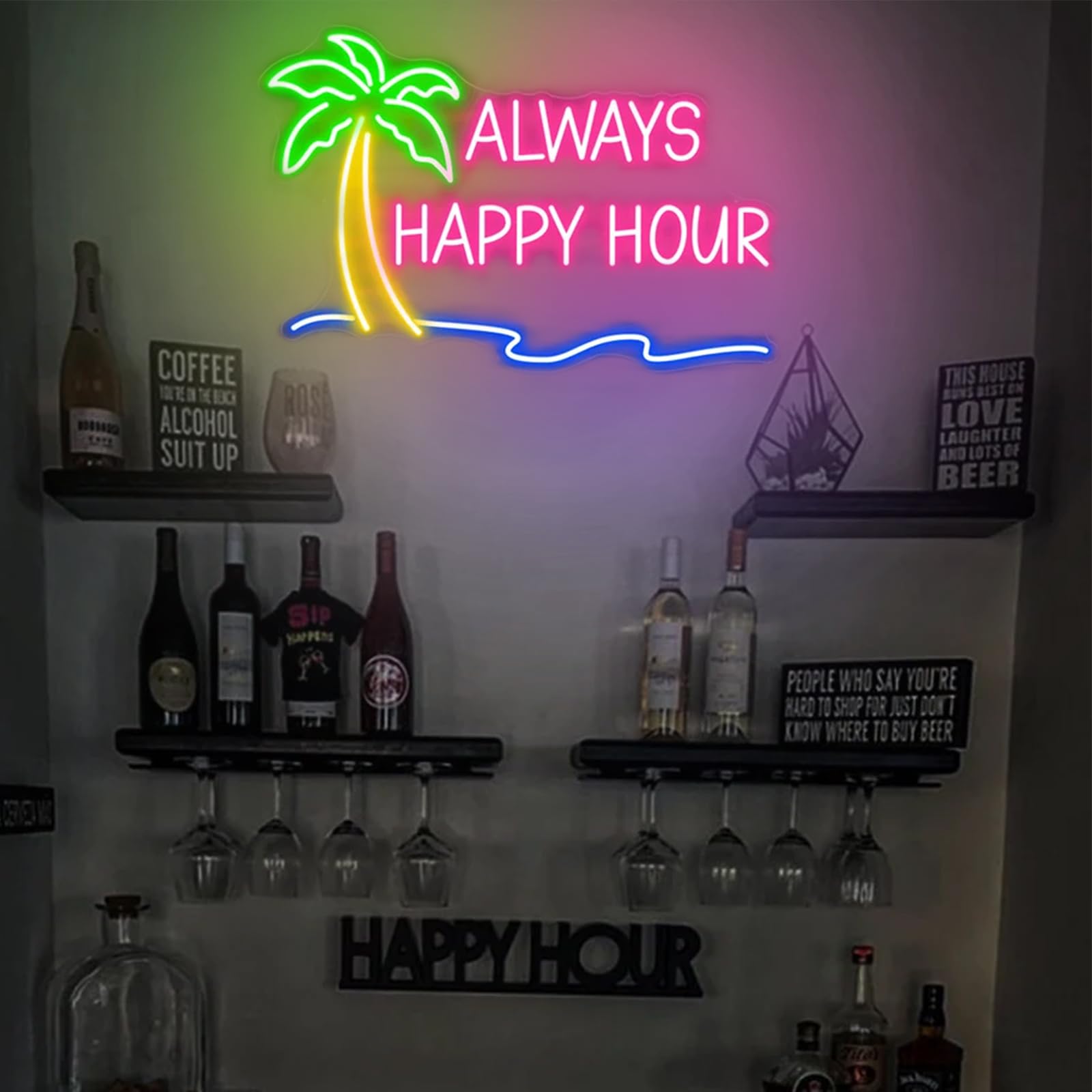 always happy hour☀️ Amazon.com : Always Happy Hour Neon Sign 23 inches Led Happy