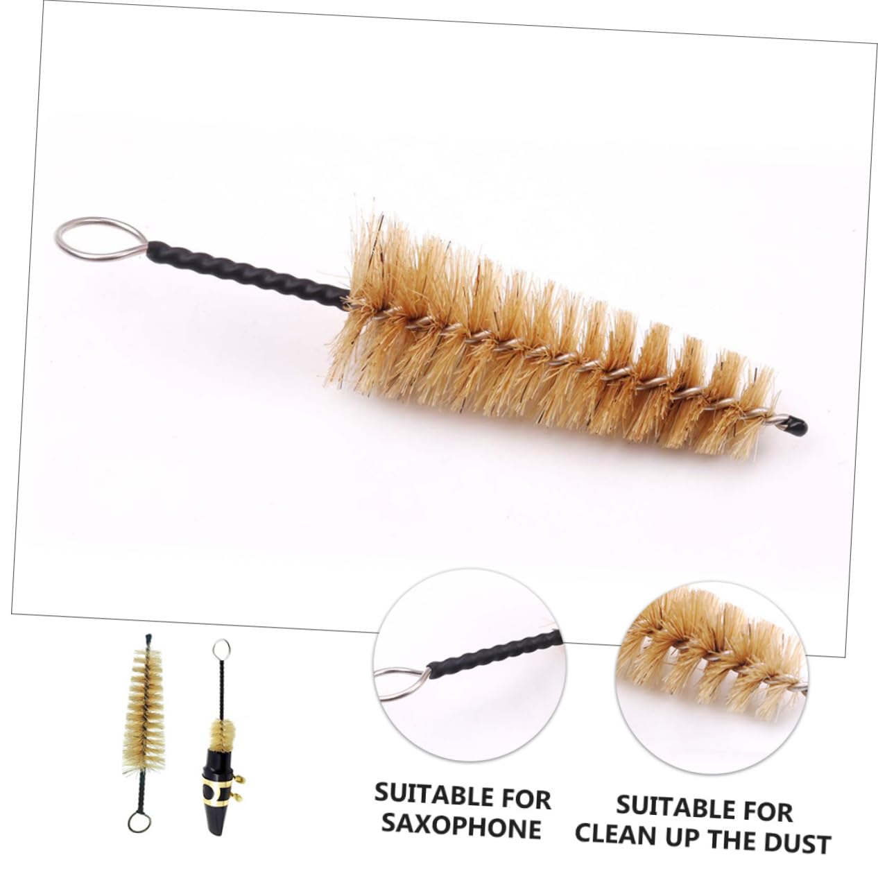 CATIEBYE 1 Set Alto Saxophone Cleaning Brush with Flexible Bristle for Thorough Mouthpiece Cleaning Durable Material for Use Replacement for Worn out Saxophone Accessories